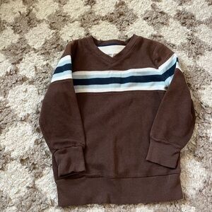 Sonoma Brown Sweatshirt with Blue and White Stripes